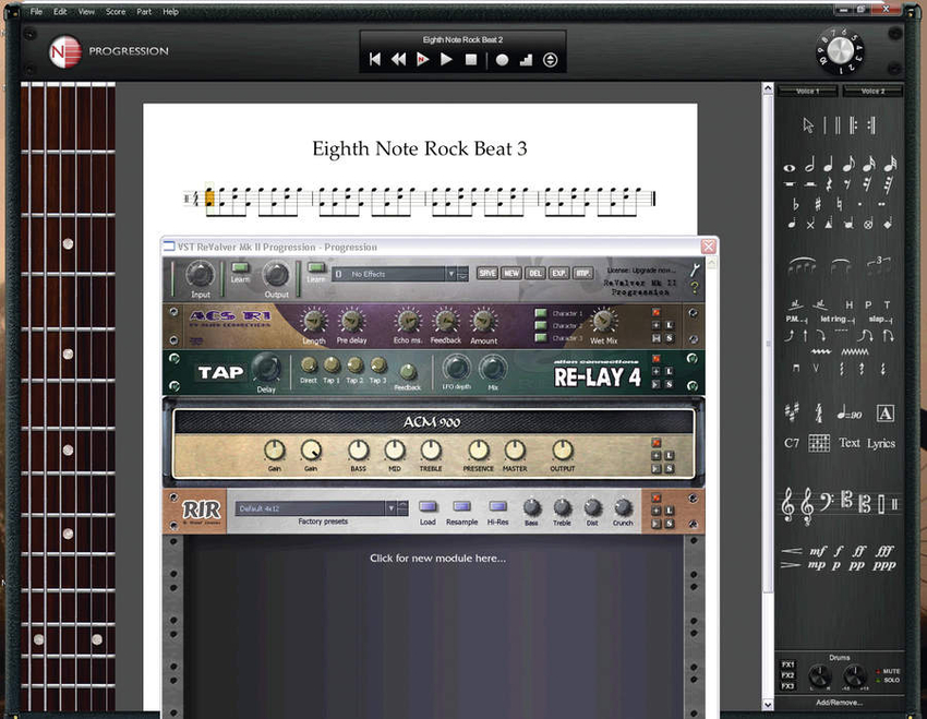 Custom sounds can be assigned to different parts of the score.